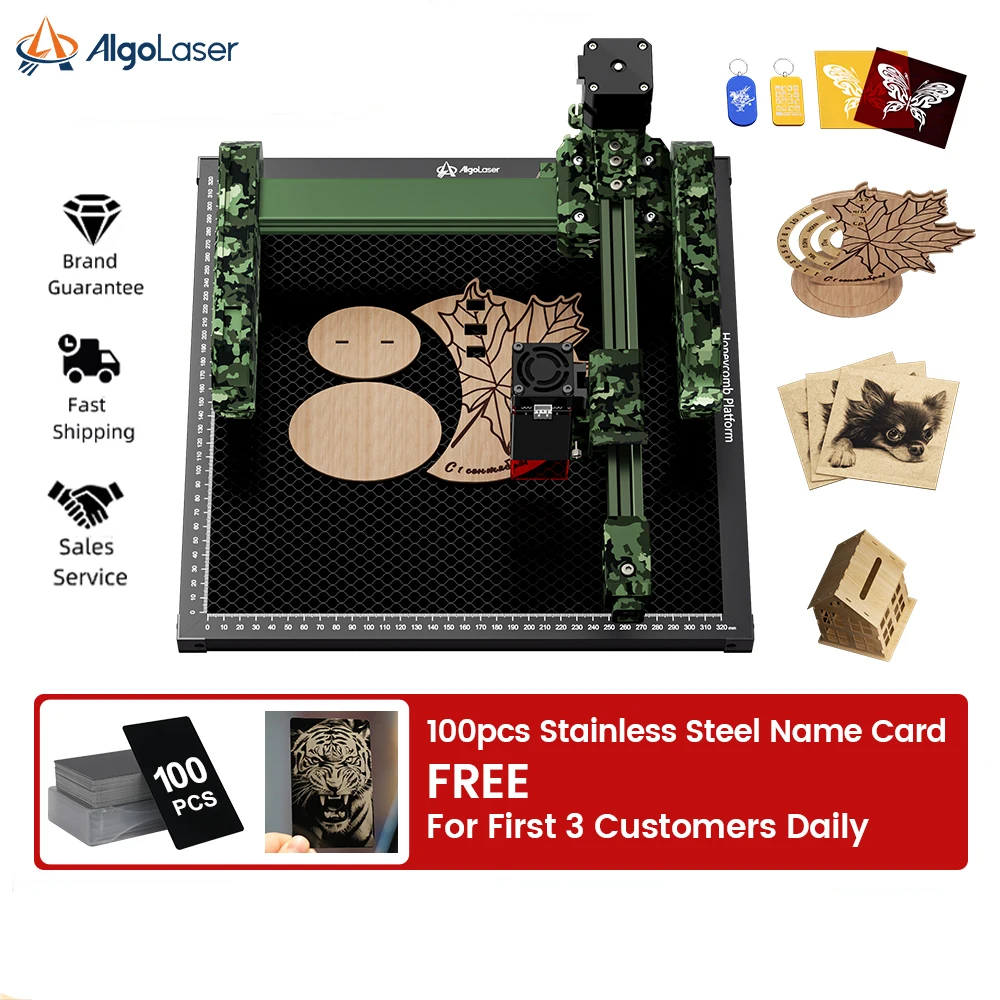 AlgoLaser T150PRO 6W Portable Laser Engraving Machine 8000mm/s High Precision Multi Function Metal Glass Wood Gift DIY Tool Kit
AlgoLaser T150PRO 6W Portable Laser Engraving Machine 8000mm/s High Precision Multi Function Metal Glass Wood Gift DIY Tool Kit