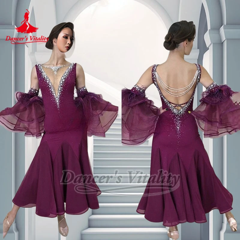 Customize Female Waltz Foxtrot Tango Quickstep Performances and Competitions Clothing Adult Euro-American Hip-wrapped Dresses
Customize Female Waltz Foxtrot Tango Quickstep Performances and Competitions Clothing Adult Euro-American Hip-wrapped Dresses