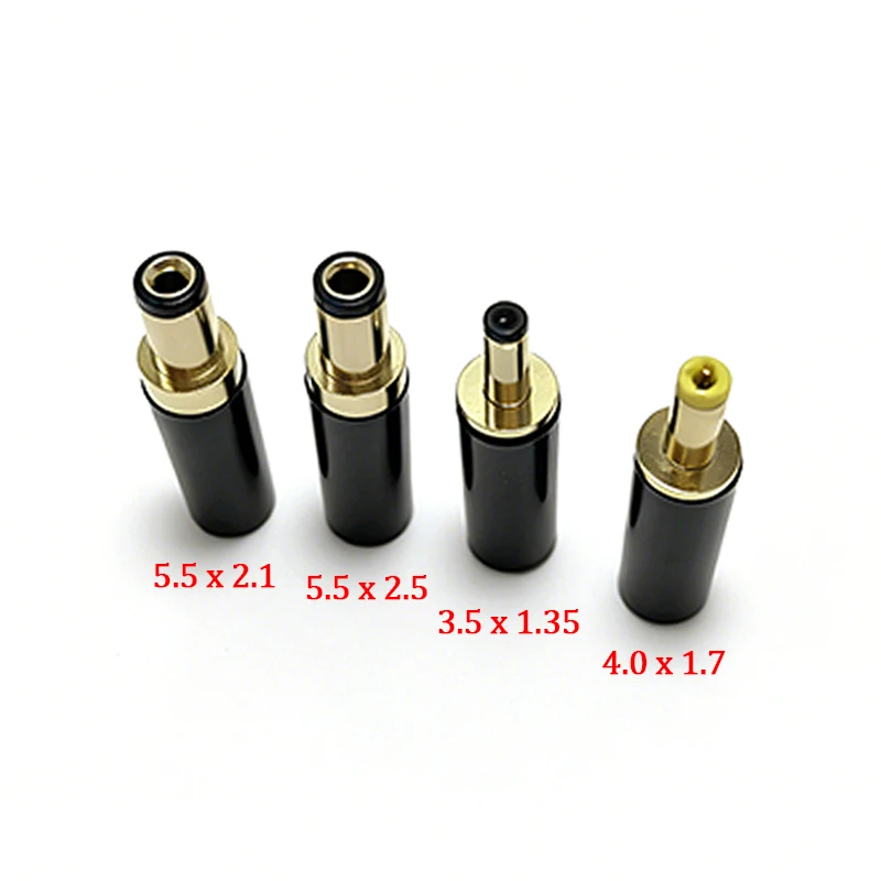2/5Pc Gold Plated DC Power Plug Connector 5.5 x 2.5 / 5.5 x 2.1 / 4.0x1.7 / 3.5 x 1.35 mm DC Male Plug for Welding Line DIY
2/5Pc Gold Plated DC Power Plug Connector 5.5 x 2.5 / 5.5 x 2.1 / 4.0x1.7 / 3.5 x 1.35 mm DC Male Plug for Welding Line DIY