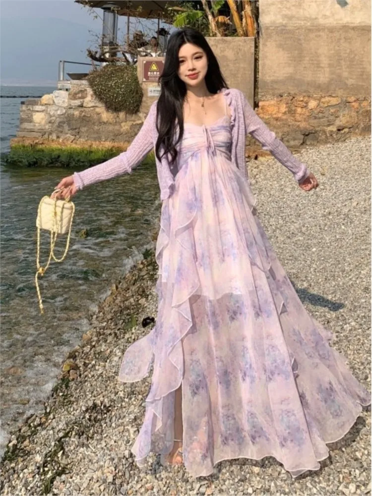 A plus-size chiffon dress with pear-shaped figure and halter that hides the
A plus-size chiffon dress with pear-shaped figure and halter that hides the