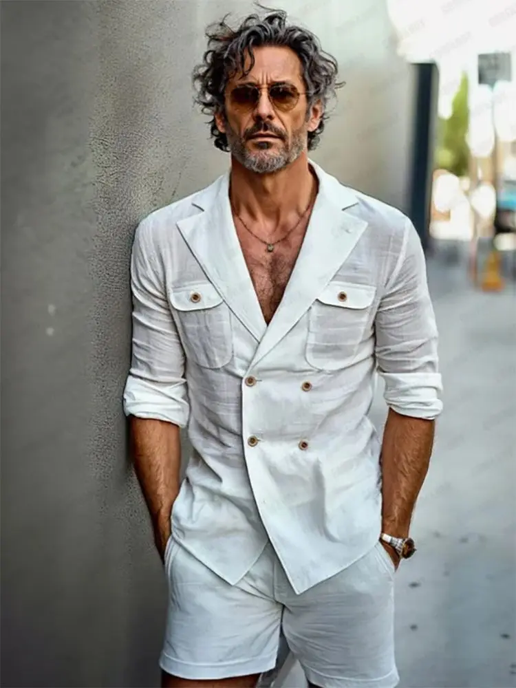 Men's Double-Breasted Casual Business Fake Suit Shirt Long-Sleeved Shirt Spring And Summer Male Office Daily Streetwear Shirts
Men's Double-Breasted Casual Business Fake Suit Shirt Long-Sleeved Shirt Spring And Summer Male Office Daily Streetwear Shirts