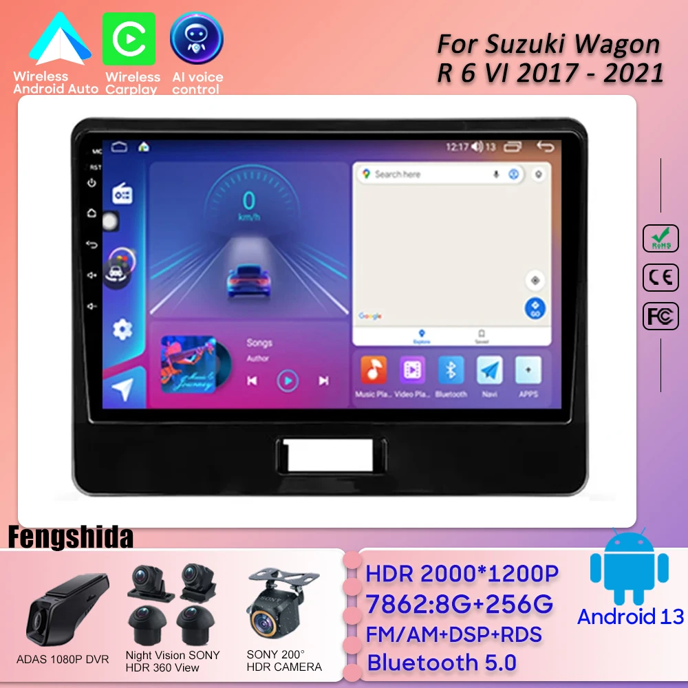 Android For Suzuki Wagon R 6 VI 2017 - 2021 Bluetooth Wireless Android Auto Carplay Mirror Link GPS Navigation Touch Screen Wifi
Android For Suzuki Wagon R 6 VI 2017 - 2021 Bluetooth Wireless Android Auto Carplay Mirror Link GPS Navigation Touch Screen Wifi