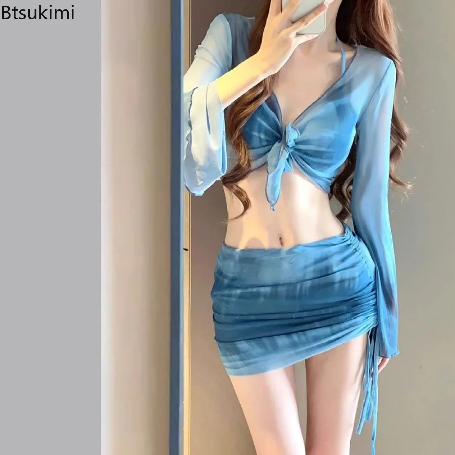 New Women's Fashion Tie Dye Bikini Set 4-piece Split Style Long Sleeved Sunscreen Swimsuit Sexy Slim Fit Seaside Degree Pretend
New Women's Fashion Tie Dye Bikini Set 4-piece Split Style Long Sleeved Sunscreen Swimsuit Sexy Slim Fit Seaside Degree Pretend