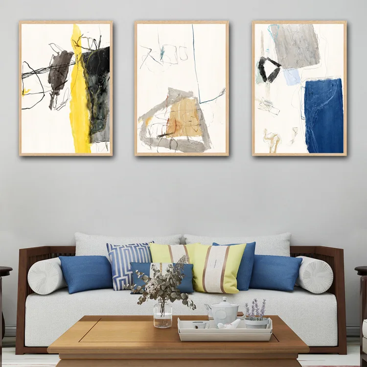 Nordic modern art hand painted abstract triptych living room bedroom decorative canvas painting
Nordic modern art hand painted abstract triptych living room bedroom decorative canvas painting