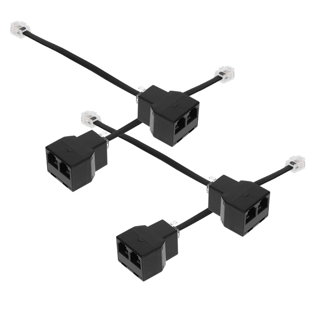 4pcs RJ11 Telephone Splitter 6P4C Detachable Line Adapter RJ14 4-Core Phone Cable Black Color Landline Converter
4pcs RJ11 Telephone Splitter 6P4C Detachable Line Adapter RJ14 4-Core Phone Cable Black Color Landline Converter