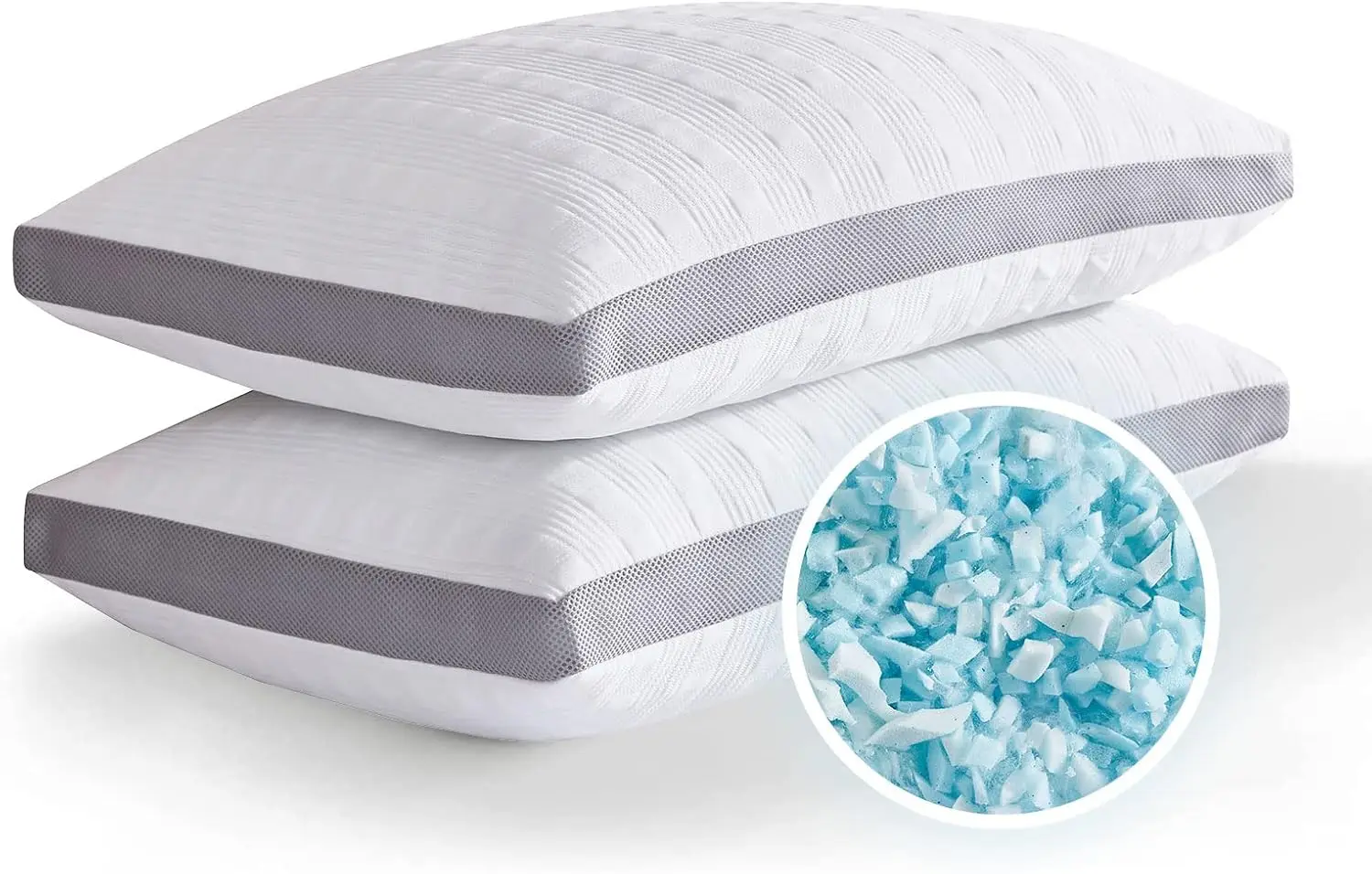 Cooling Pillows Standard Size Set of 2, Shredded Memory Foam Bed Pillows for Sleeping, Adjustable with Washable Cover
Cooling Pillows Standard Size Set of 2, Shredded Memory Foam Bed Pillows for Sleeping, Adjustable with Washable Cover
