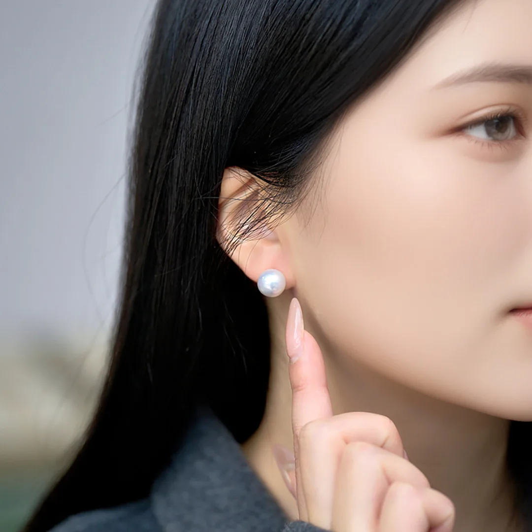 11mm Natural Freshwater Pearl Earrings, 18K Gold Near Perfect Round Iridescent, Premium Luxury Pearl Jewelry Gift
11mm Natural Freshwater Pearl Earrings, 18K Gold Near Perfect Round Iridescent, Premium Luxury Pearl Jewelry Gift