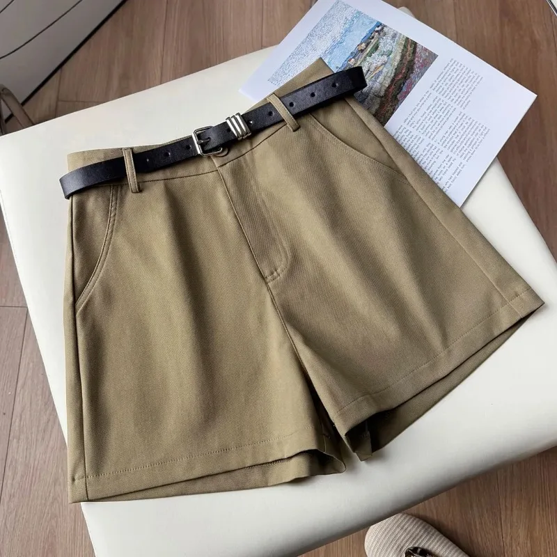 Women's Khaki High Waist A-line Shorts With Belt Casual Wide Leg Office Summer Pants
Women's Khaki High Waist A-line Shorts With Belt Casual Wide Leg Office Summer Pants