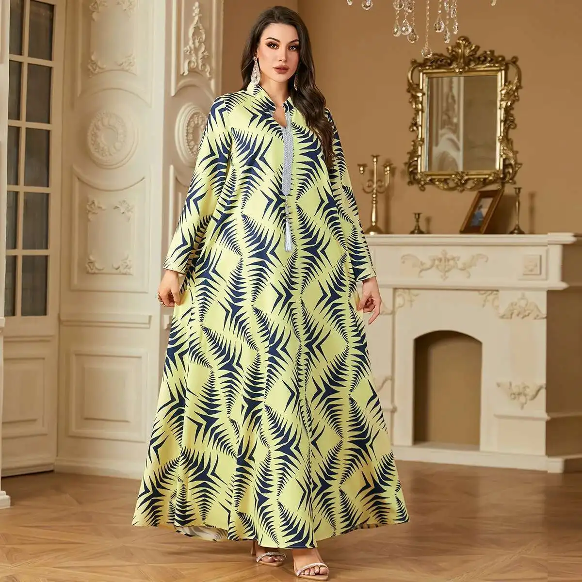 4259 Arab Robe Women's Digital Print Muslim Long Sleeve Dress Muslim Long Dress Robe Abaya Ramadan Dubai Luxury Islam Elegant
4259 Arab Robe Women's Digital Print Muslim Long Sleeve Dress Muslim Long Dress Robe Abaya Ramadan Dubai Luxury Islam Elegant