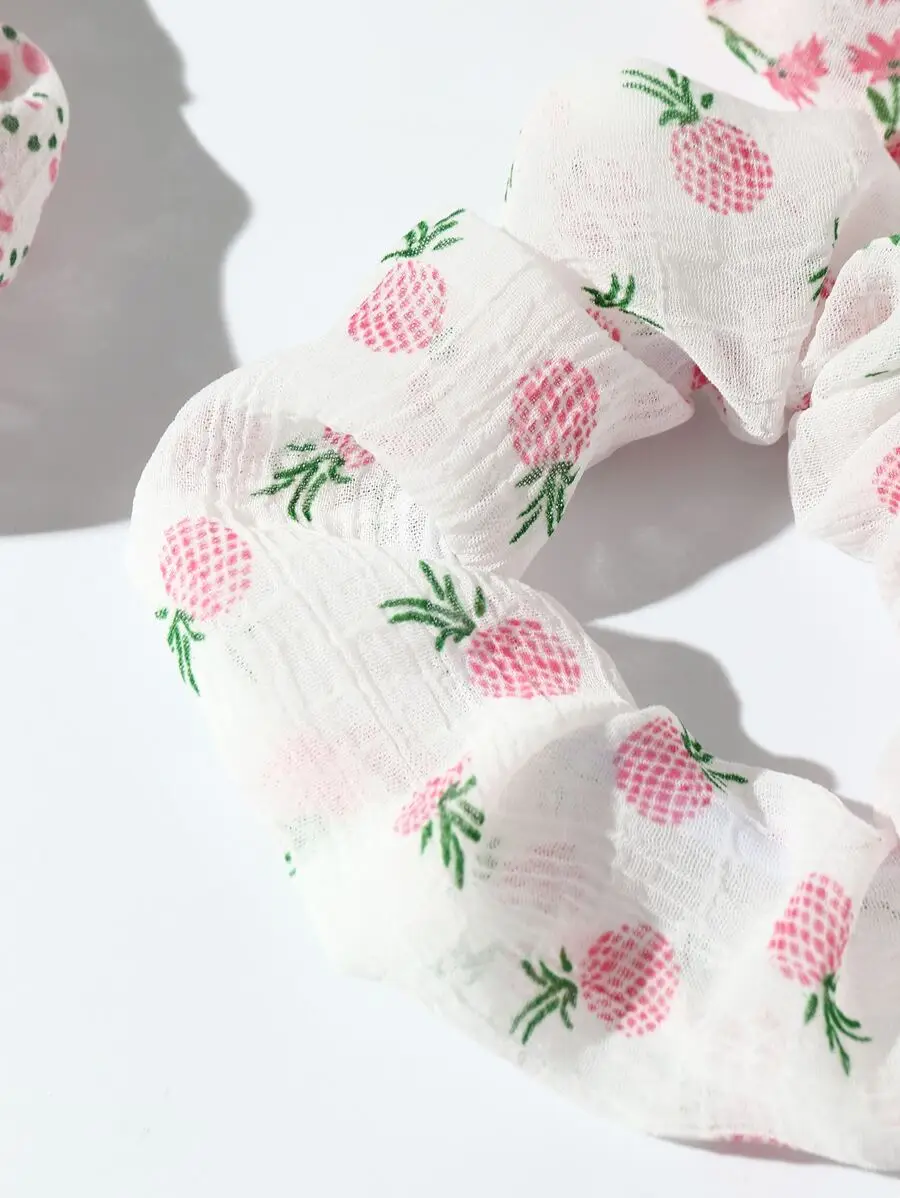 6pcs Women’s Sheer Gauze Hair Scrunchies With Pink Pineapple Print—Soft Elastic Ponytail Bands For Spring Summer Daily Wear
6pcs Women’s Sheer Gauze Hair Scrunchies With Pink Pineapple Print—Soft Elastic Ponytail Bands For Spring Summer Daily Wear