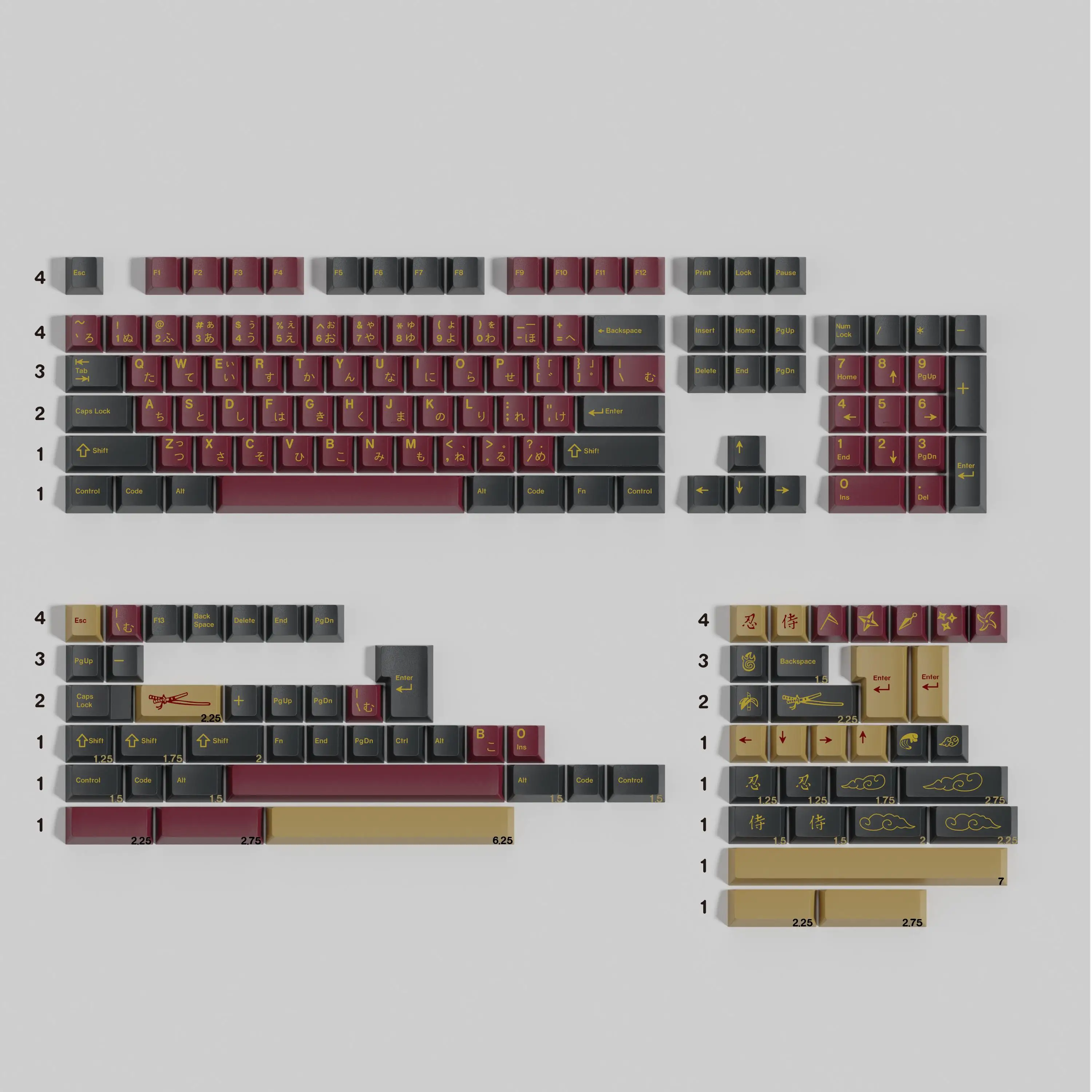 PBT GMK Red Samurai Keycaps Cherry Profile 5 Side Dye Sublimation Clone GMK Keycap For MX Keyboard 2.25u 2.75u Spaces ISO Enter
PBT GMK Red Samurai Keycaps Cherry Profile 5 Side Dye Sublimation Clone GMK Keycap For MX Keyboard 2.25u 2.75u Spaces ISO Enter