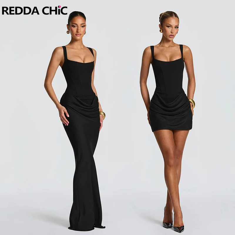 REDDACHiC Elegant Black Evening Gown Sexy Satin Ruched Square Neck Slim Fishtail Maxi Bodycon Dress Birthday Party Women Clothes
REDDACHiC Elegant Black Evening Gown Sexy Satin Ruched Square Neck Slim Fishtail Maxi Bodycon Dress Birthday Party Women Clothes