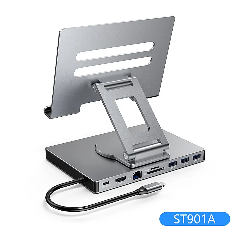 Tablet Docking Station Stand Rotatable Foldable HDMI Gigabit Ethernet USB3.0 Hub Converter Multi Port Expansion Adapter
Tablet Docking Station Stand Rotatable Foldable HDMI Gigabit Ethernet USB3.0 Hub Converter Multi Port Expansion Adapter