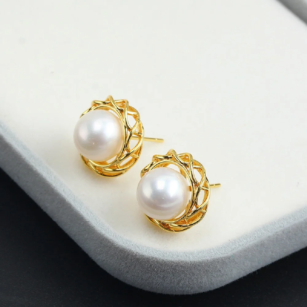 Elegant pearl earrings AAA9-10mm natural South Sea pearl earrings 925s
Elegant pearl earrings AAA9-10mm natural South Sea pearl earrings 925s