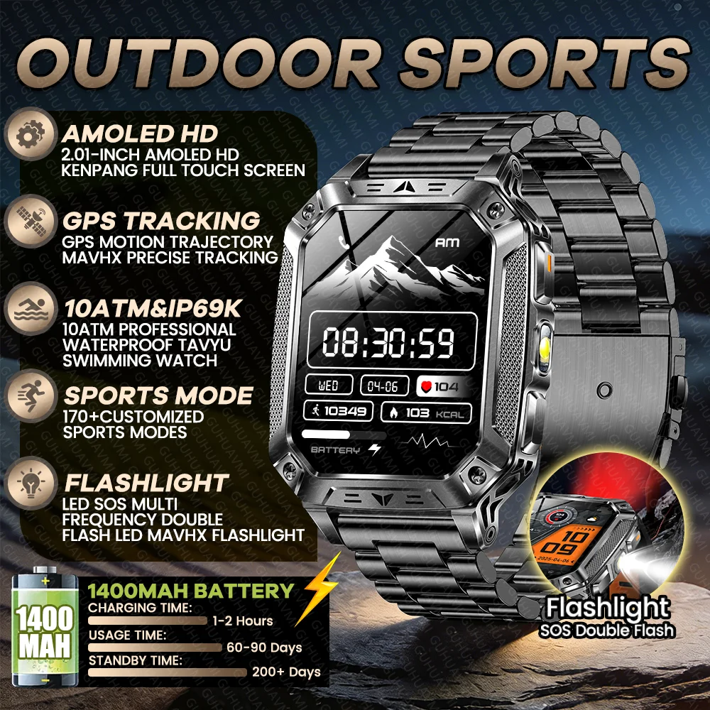 New Outdoor 1400mAh Large Battery Capacity Smart Watch 2.01"AMOLED HD Bluetooth Call GPS 10ATM Waterproof Men Sports Smartwatch
New Outdoor 1400mAh Large Battery Capacity Smart Watch 2.01"AMOLED HD Bluetooth Call GPS 10ATM Waterproof Men Sports Smartwatch