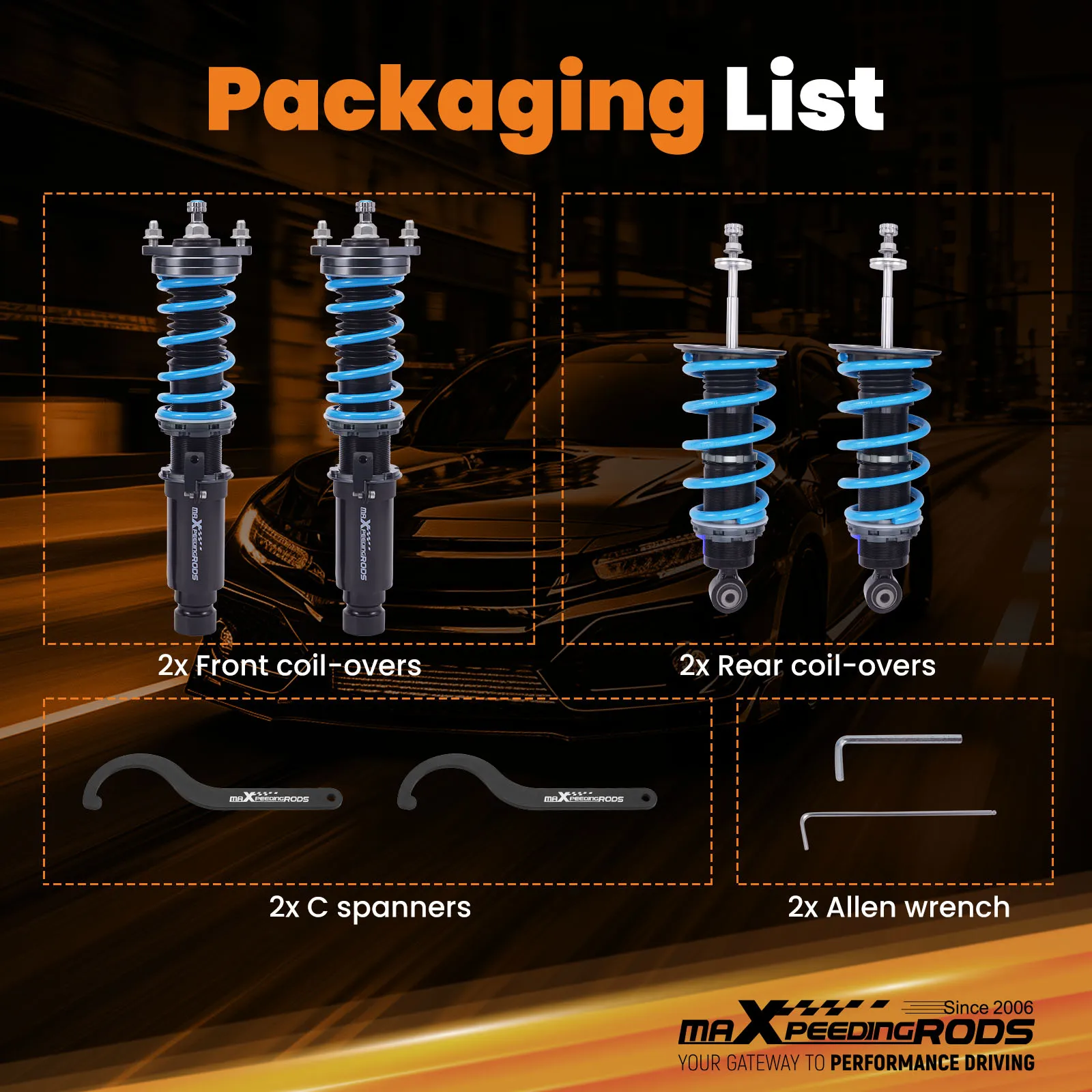 24 Way Damper Adjustable Coilovers Shocks Struts For Honda Civic/CR-X 1984-1987
24 Way Damper Adjustable Coilovers Shocks Struts For Honda Civic/CR-X 1984-1987