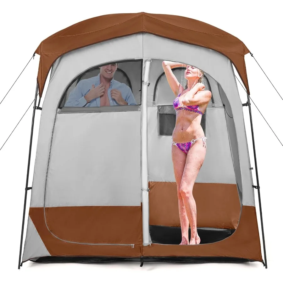 Camping Shower Tent 2 Room Instant Privacy Tent with Floor Removable Rain Cover Mesh Window Inside Pocket and Clothesline Porta
Camping Shower Tent 2 Room Instant Privacy Tent with Floor Removable Rain Cover Mesh Window Inside Pocket and Clothesline Porta