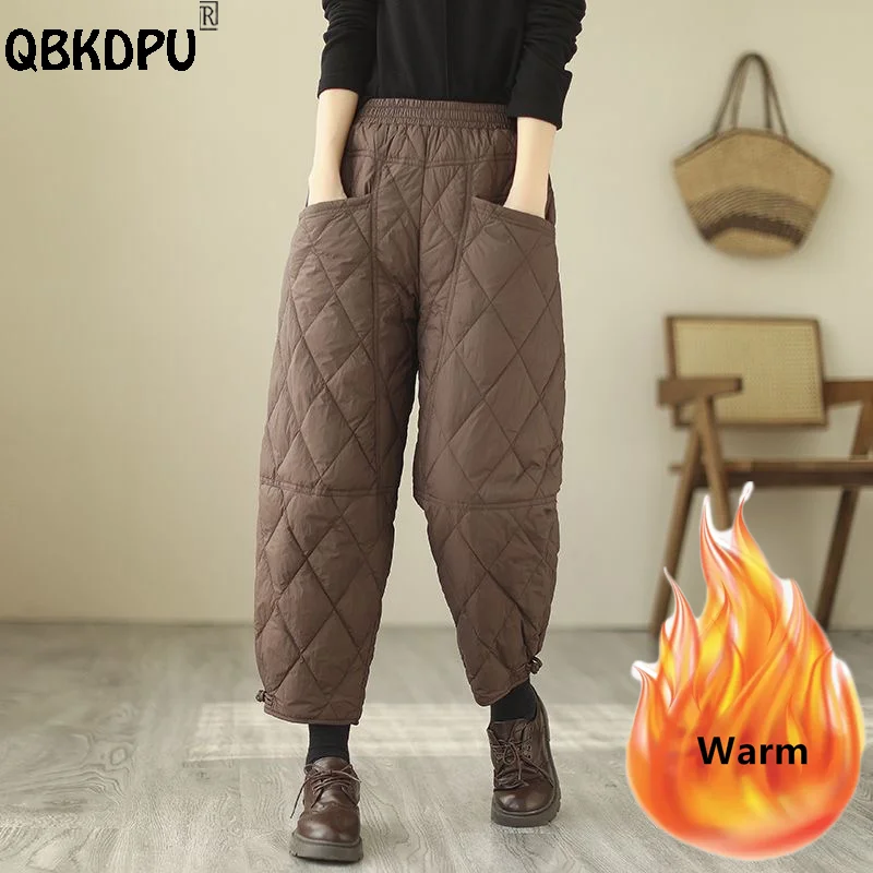 Oversize M-4xl Down Cotton Sweatpants Women Vintage Warm Winter Baggy Pants Elastic High Waist Thick Casual Harem Pantalones
Oversize M-4xl Down Cotton Sweatpants Women Vintage Warm Winter Baggy Pants Elastic High Waist Thick Casual Harem Pantalones