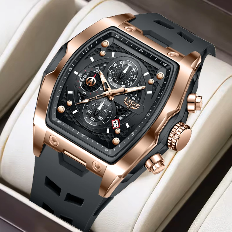 LIGE Casual Sports Watches For Men Fashion Square Silicone Waterproof Chronograph Quartz Watch Luxury Automatic Date Watch Men
LIGE Casual Sports Watches For Men Fashion Square Silicone Waterproof Chronograph Quartz Watch Luxury Automatic Date Watch Men