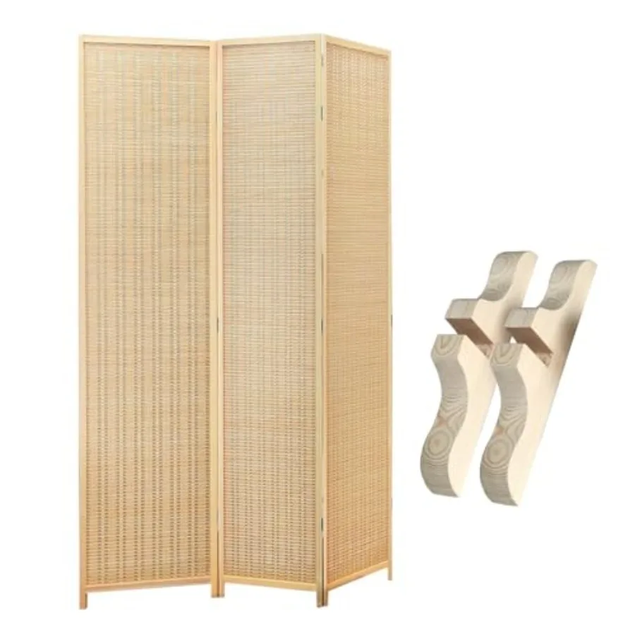 Natural Rattan Woven Room Divider, Freestanding Folding Privacy Screen, Light Wood Frame Partition for Bedroom Closet Office Sp
Natural Rattan Woven Room Divider, Freestanding Folding Privacy Screen, Light Wood Frame Partition for Bedroom Closet Office Sp