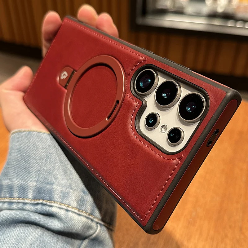 Magnetic For Magsafe Stand Holder Ring Leather Case For Samsung Galaxy S22 Plus S24 S23 S25 Ultra Retro Premium Shockproof Cover
Magnetic For Magsafe Stand Holder Ring Leather Case For Samsung Galaxy S22 Plus S24 S23 S25 Ultra Retro Premium Shockproof Cover