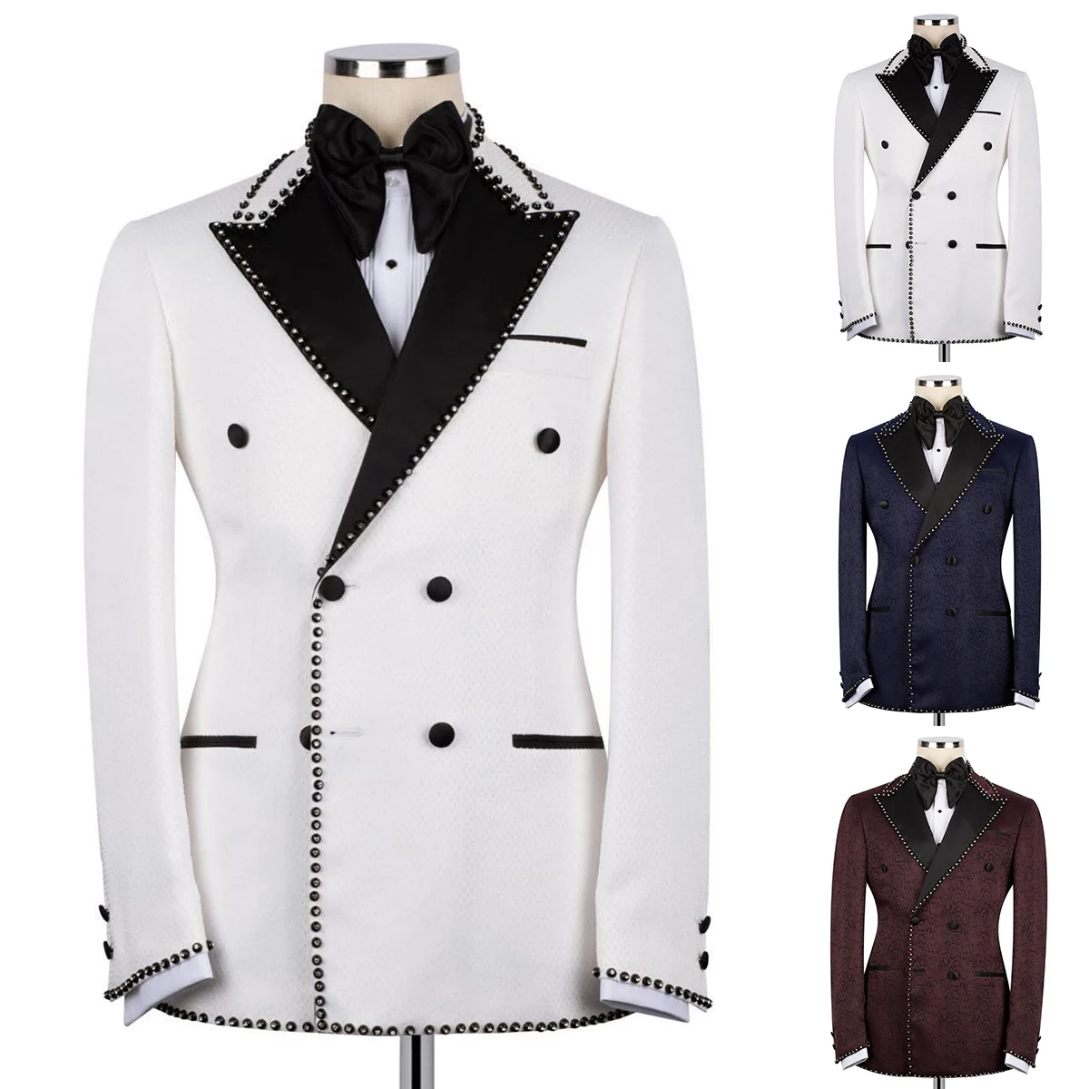 Jacquard Rhinestone Wedding Men Suits Peaked Lapel Groom Wear Jackets Jacquard Fabric Party Suit 2 Pieces Blazer Pant Customized
Jacquard Rhinestone Wedding Men Suits Peaked Lapel Groom Wear Jackets Jacquard Fabric Party Suit 2 Pieces Blazer Pant Customized