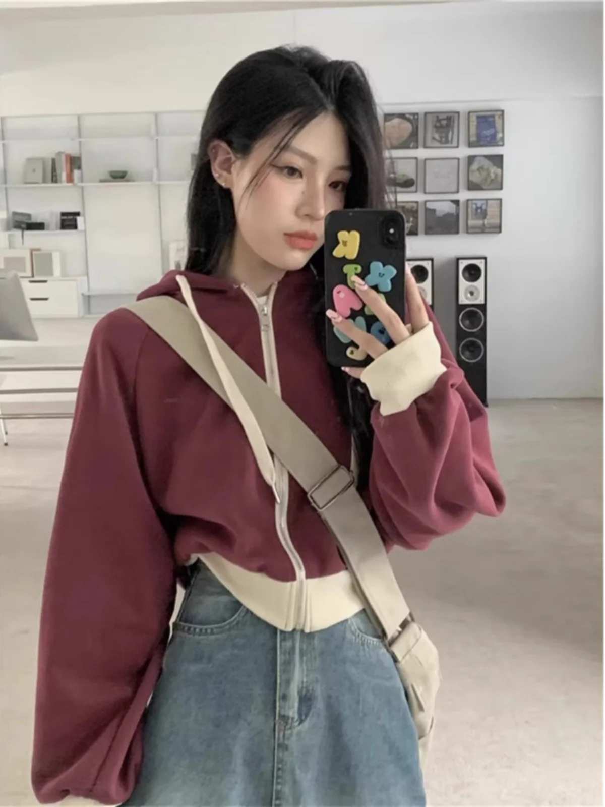 Slim Fit ort Hoodie Cardigan Women's Spring Autumn Thin Korean Version Loose Top Spicy Girl Faion Polyester Cotton Blend
Slim Fit ort Hoodie Cardigan Women's Spring Autumn Thin Korean Version Loose Top Spicy Girl Faion Polyester Cotton Blend