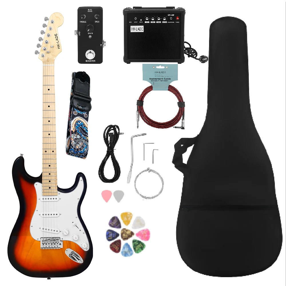  HK.LADE 6 String 39 Inch Sunset Electric Guitar 22Frets Campus Rock Band Trendy Play Electric Guitar Pairing Beginner Set
HK.LADE 6 String 39 Inch Sunset Electric Guitar 22Frets Campus Rock Band Trendy Play Electric Guitar Pairing Beginner Set