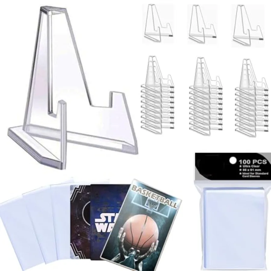 30 Packs Card Display Stand with 50pcs Premium Card eves 2.2 ih Acrylic Easel Mini Card Stand and 2.5" x 3.5" Trading Card eve
30 Packs Card Display Stand with 50pcs Premium Card eves 2.2 ih Acrylic Easel Mini Card Stand and 2.5" x 3.5" Trading Card eve