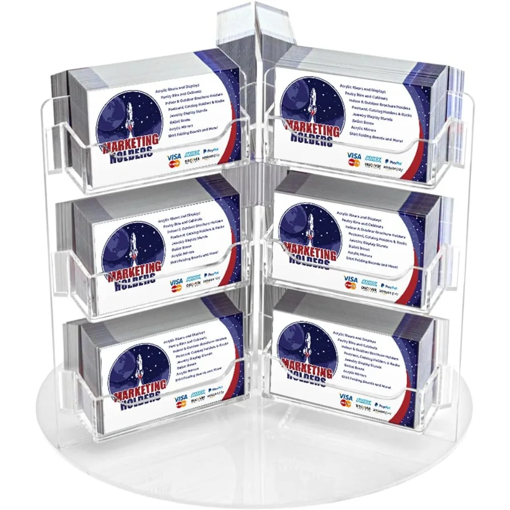 Rotating Business Card Holder 18 Pocket Display Clear Acrylic Countertop Organizer for 3.5" x 2" Gift or Appointment Cards
Rotating Business Card Holder 18 Pocket Display Clear Acrylic Countertop Organizer for 3.5" x 2" Gift or Appointment Cards