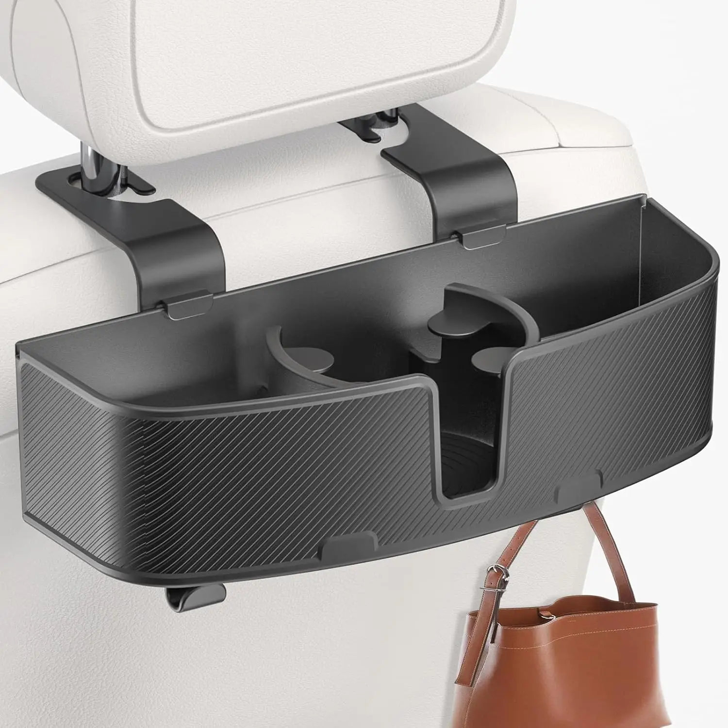 Car Headrest Cup Holder with Snack Storage Box for Back Seat Organizer with Strong Hooks for Kids and Uber Passengers Travel
Car Headrest Cup Holder with Snack Storage Box for Back Seat Organizer with Strong Hooks for Kids and Uber Passengers Travel