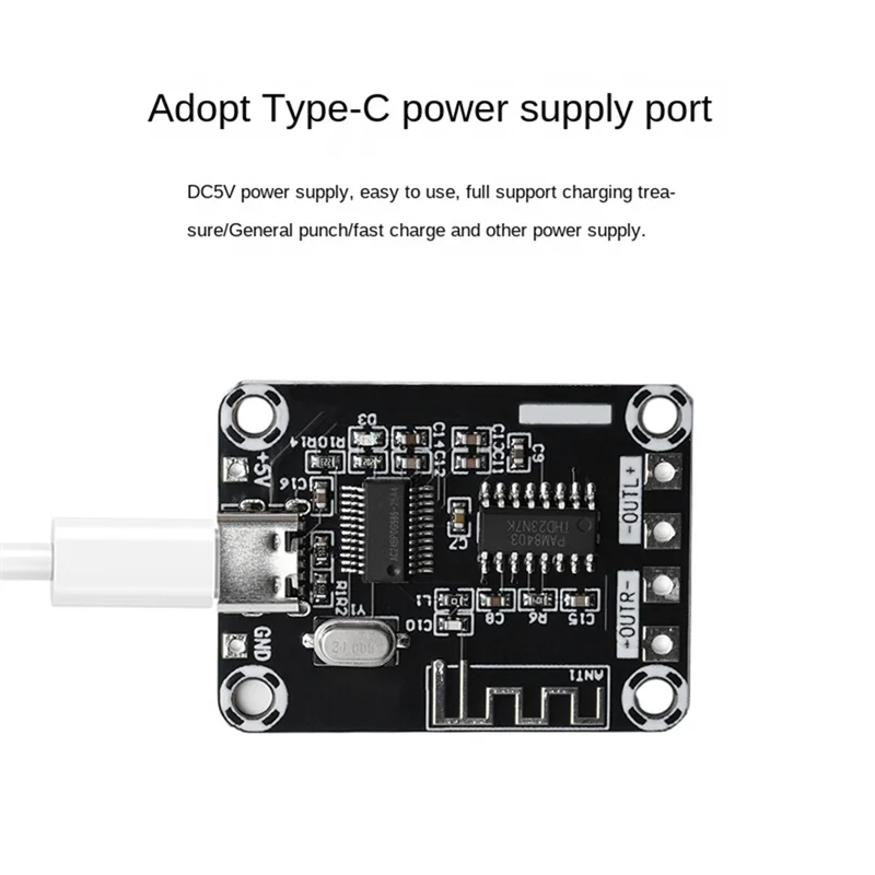 Exquisite-PAM8403 Digital Bluetooth Amplifier Board DC5V Mini Case TYPE-C Powered 5W USB Amplifier Board Module
Exquisite-PAM8403 Digital Bluetooth Amplifier Board DC5V Mini Case TYPE-C Powered 5W USB Amplifier Board Module