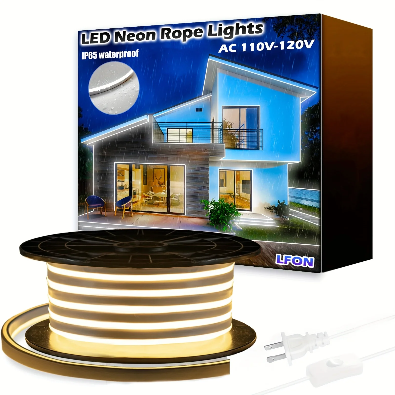 LED Neon Rope Lights - Commercial Neon Strip Light Outdoor IP65, 110V-120V Flex Warm White Neon Lights Connectable Strips Lighti
LED Neon Rope Lights - Commercial Neon Strip Light Outdoor IP65, 110V-120V Flex Warm White Neon Lights Connectable Strips Lighti