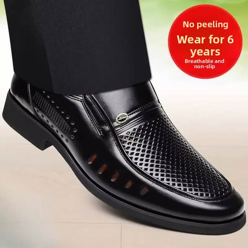 Men's Summer Leather Sandals Breathable Hollow out Design Casual Slip-On Shoes Anti-Slip Business Dad Shoes BEAUTISKY
Men's Summer Leather Sandals Breathable Hollow out Design Casual Slip-On Shoes Anti-Slip Business Dad Shoes BEAUTISKY