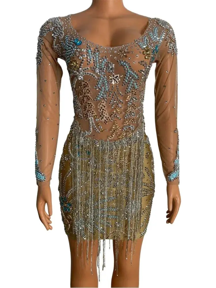 High Quality Hot Diamond Tassel Elastic Dress 2024 New Fashion Custom Women'S Clothing
High Quality Hot Diamond Tassel Elastic Dress 2024 New Fashion Custom Women'S Clothing