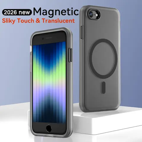 Luxury Soft Protective Magnetic Case for iPhone 7 8 SE3 SE2 Wireless Charging Magnetic Jelly Transparent Protective Clear Cover