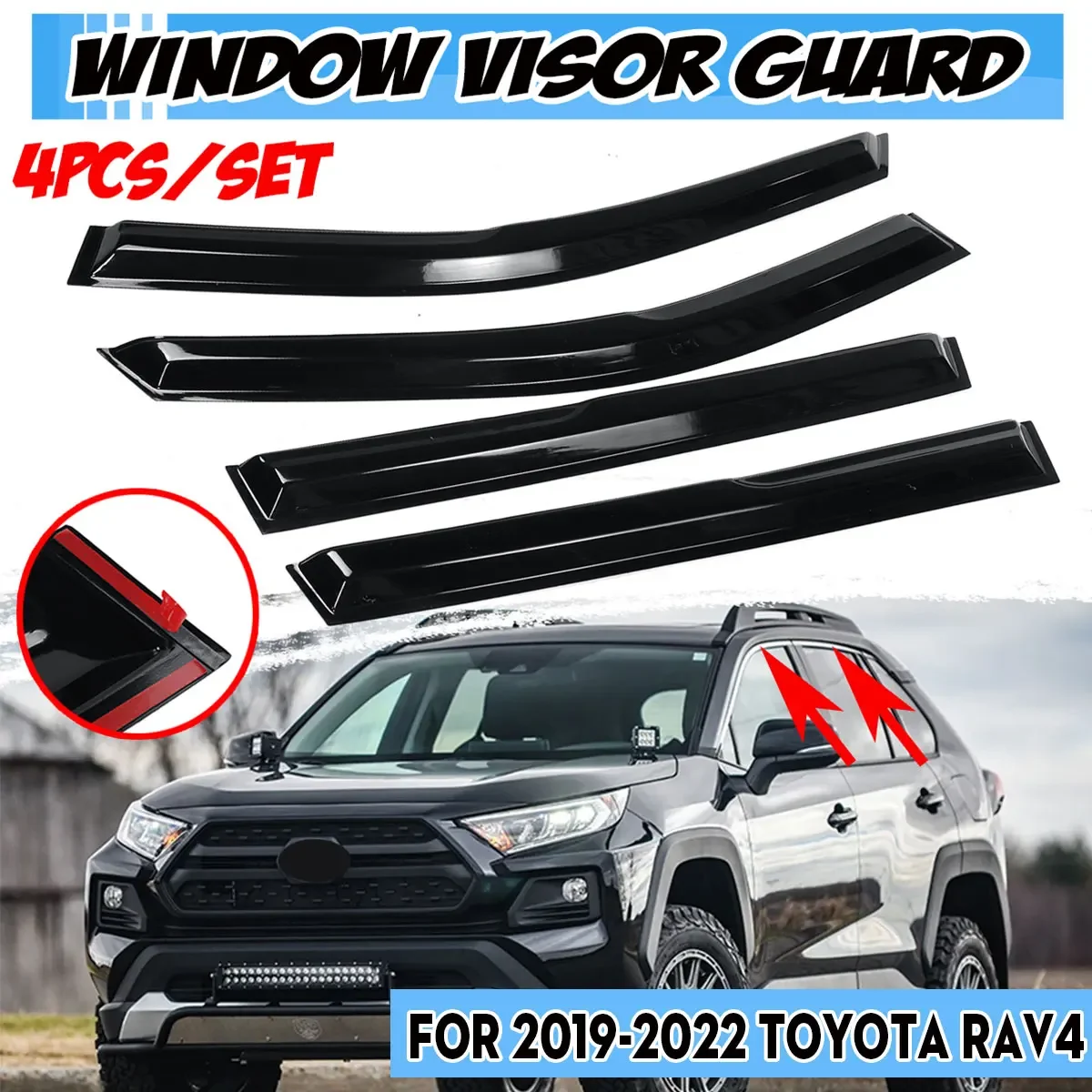 4x Car Window Visor Guard Vent Shade Ventvisor Window Visor Deflector Sun Rain Guard For Toyota For RAV4 20019-2020 Body Kit
4x Car Window Visor Guard Vent Shade Ventvisor Window Visor Deflector Sun Rain Guard For Toyota For RAV4 20019-2020 Body Kit