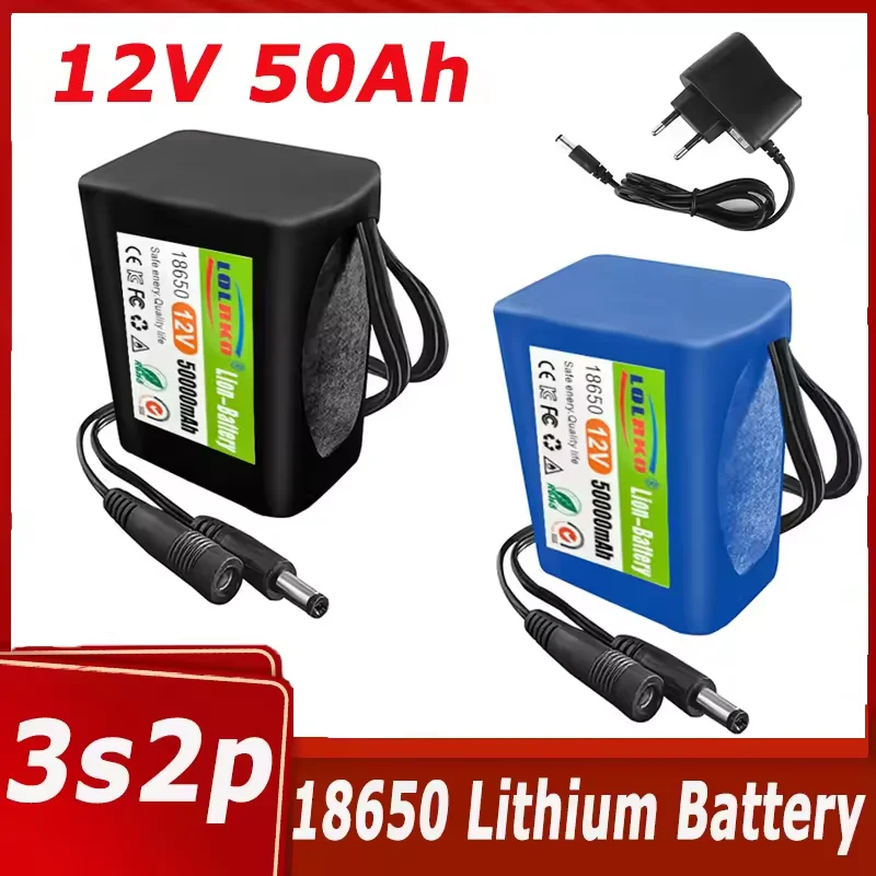 18650 3S2P 12V 50000mah Original Lithium Ion Battery DC 12.6V 50Ah Rechargeable CCTV, Camera Monitor Replacement Battery+Charger
18650 3S2P 12V 50000mah Original Lithium Ion Battery DC 12.6V 50Ah Rechargeable CCTV, Camera Monitor Replacement Battery+Charger
