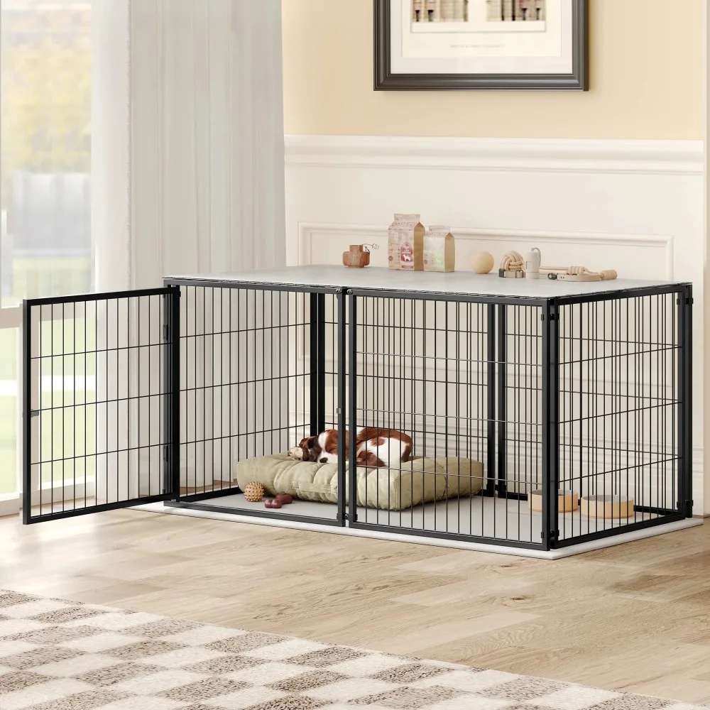 Large Dog Cage 48" Dog Kennel for Medium Dogs Puppy Dog Playpen with Top, Pet Cage, Indoor, Black.48"L x 26.3"W x 23.8"H.
Large Dog Cage 48" Dog Kennel for Medium Dogs Puppy Dog Playpen with Top, Pet Cage, Indoor, Black.48"L x 26.3"W x 23.8"H.