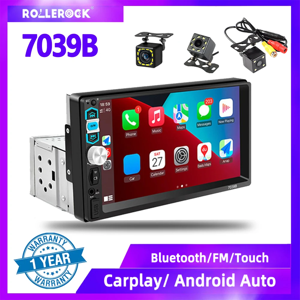 Single Din Car Stereo 7 Inch Touch Screen Apple CarPlay Android Auto Bluetooth FM Radio with Backup Camera
Single Din Car Stereo 7 Inch Touch Screen Apple CarPlay Android Auto Bluetooth FM Radio with Backup Camera