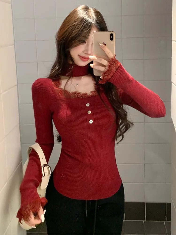 Sweet And Spicy Lace Splice Fashion Slimming Base Shirt Women's Small Size Illusory Slim Top Versatile Korean Style Commute Wind
Sweet And Spicy Lace Splice Fashion Slimming Base Shirt Women's Small Size Illusory Slim Top Versatile Korean Style Commute Wind