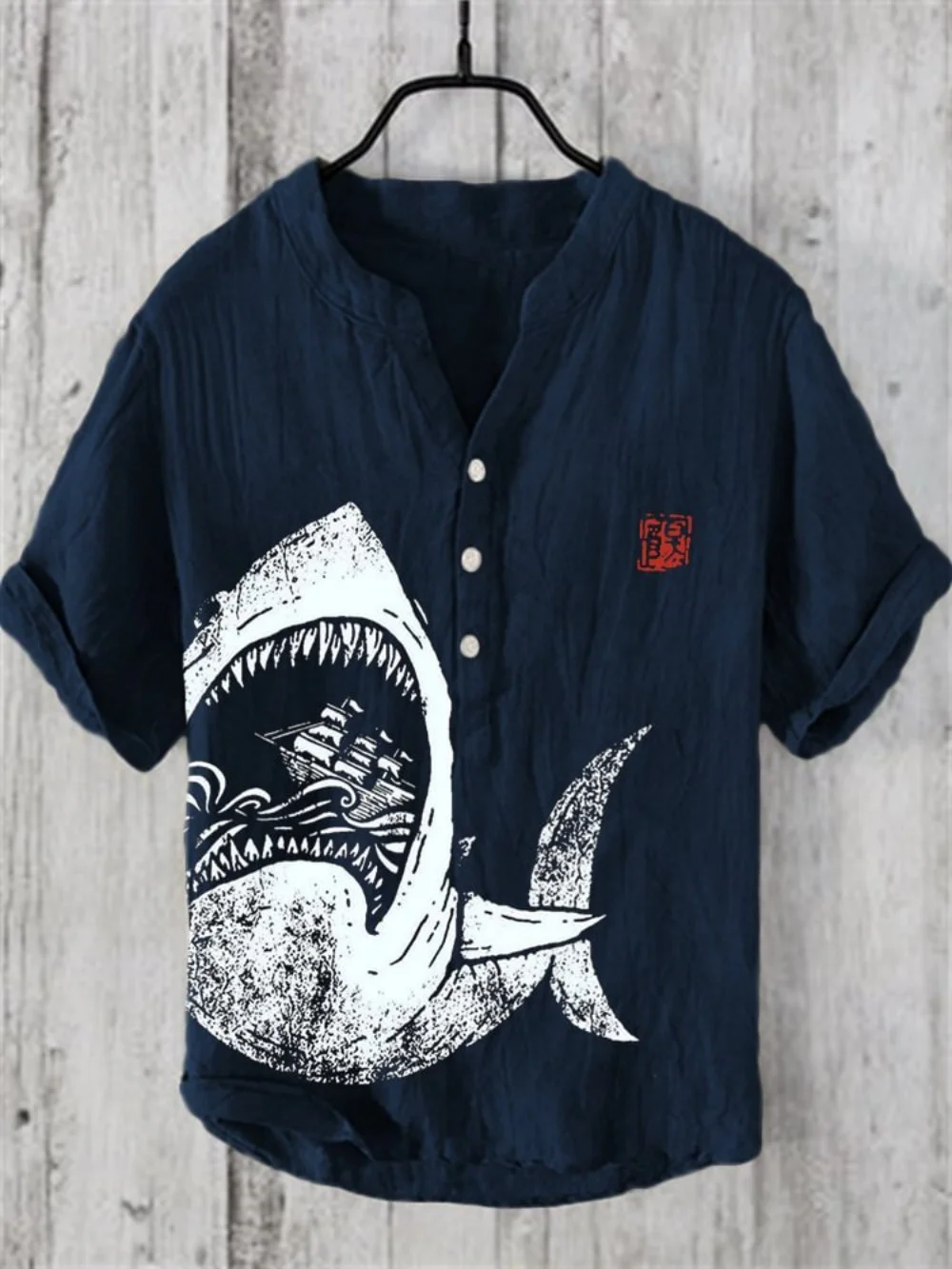 2025 New Men's Printed Linen Shirt, Short Sleeve V-neck 3-Button Shirt for Daily Casual Outing, Summer Vacation Men's Top
2025 New Men's Printed Linen Shirt, Short Sleeve V-neck 3-Button Shirt for Daily Casual Outing, Summer Vacation Men's Top
