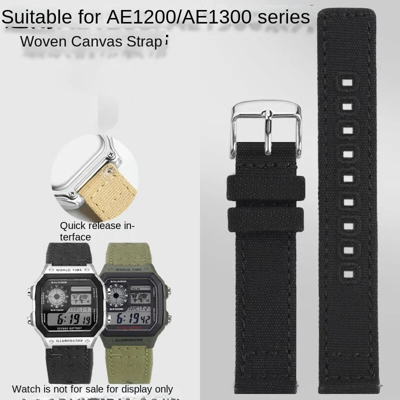 For Casio Small Square Modified AE1200/AE1300 Series Bracelet AE-1500 Thickened Woven Canvas Watch Strap Replacement Wristband
For Casio Small Square Modified AE1200/AE1300 Series Bracelet AE-1500 Thickened Woven Canvas Watch Strap Replacement Wristband