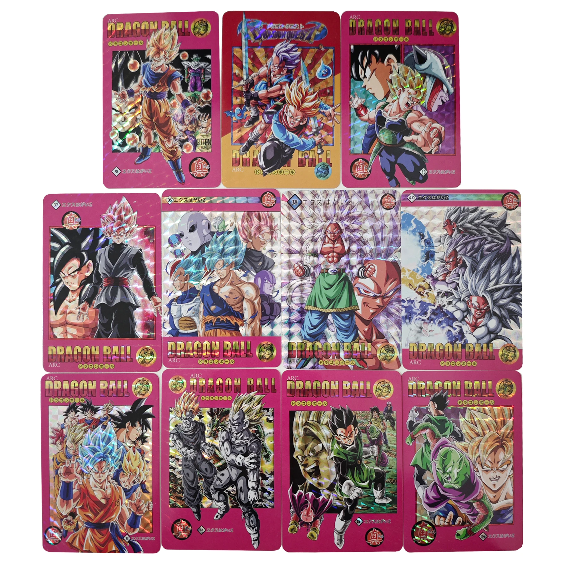 11Pcs/set Diy Dragon Ball Super Saiyan Collection Card Grid Flash Son Goku Vegeta Iv Fierce Fight Anime Cards Gift Toys
11Pcs/set Diy Dragon Ball Super Saiyan Collection Card Grid Flash Son Goku Vegeta Iv Fierce Fight Anime Cards Gift Toys