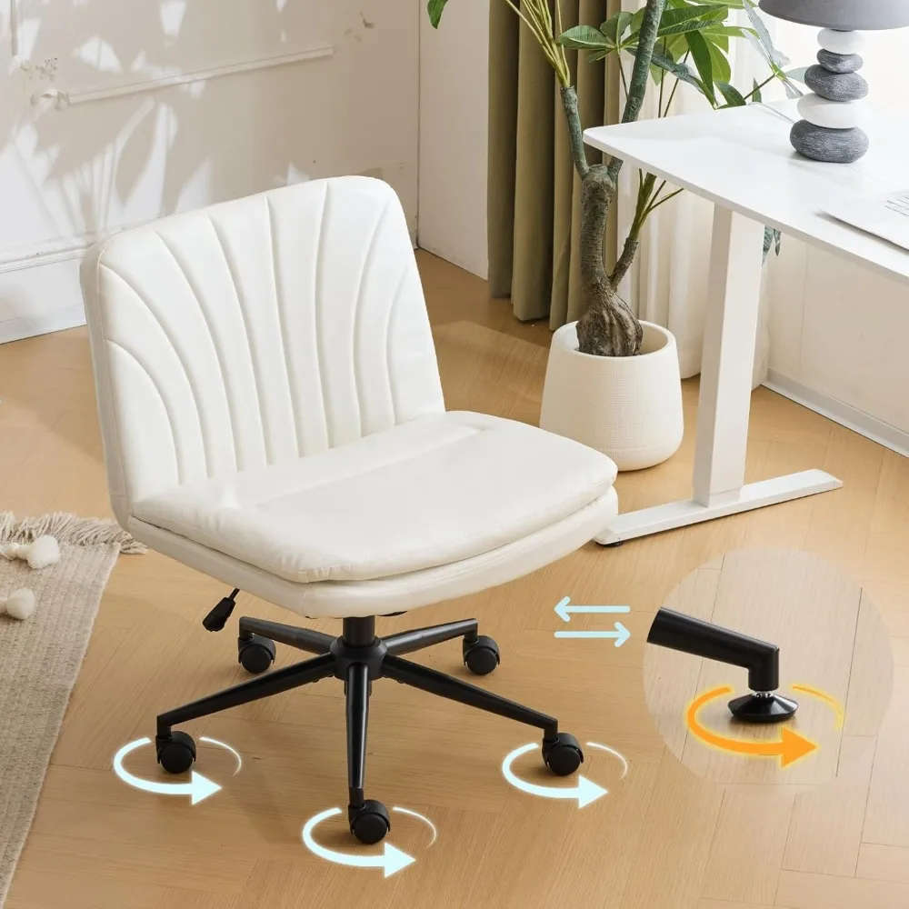 Modern White Criss Cross Armless Comfy Desk Chair, Dual-Base Wide, Adjustable Swivel, Computer Rolling Chair for Home Office, M
Modern White Criss Cross Armless Comfy Desk Chair, Dual-Base Wide, Adjustable Swivel, Computer Rolling Chair for Home Office, M
