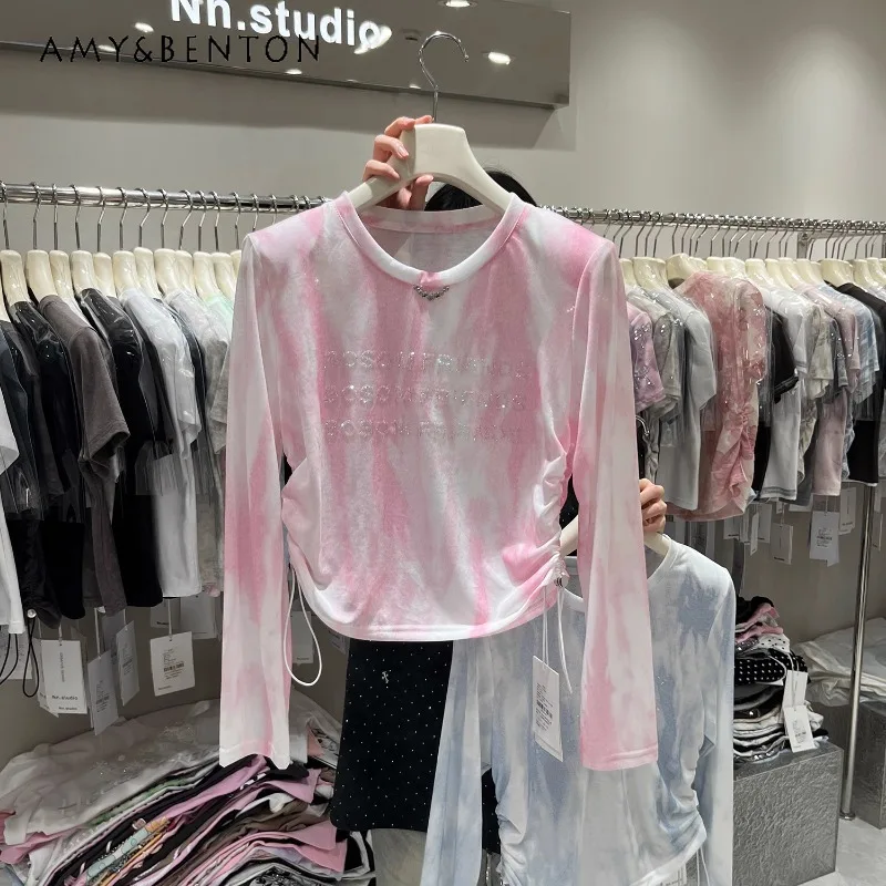 Diamond Drills Long Sleeved Mask Tees Female Summer 2024 New Slim Fit Padded Shoulder Drawstring Sun Protection Top Ins T-shirt
Diamond Drills Long Sleeved Mask Tees Female Summer 2024 New Slim Fit Padded Shoulder Drawstring Sun Protection Top Ins T-shirt