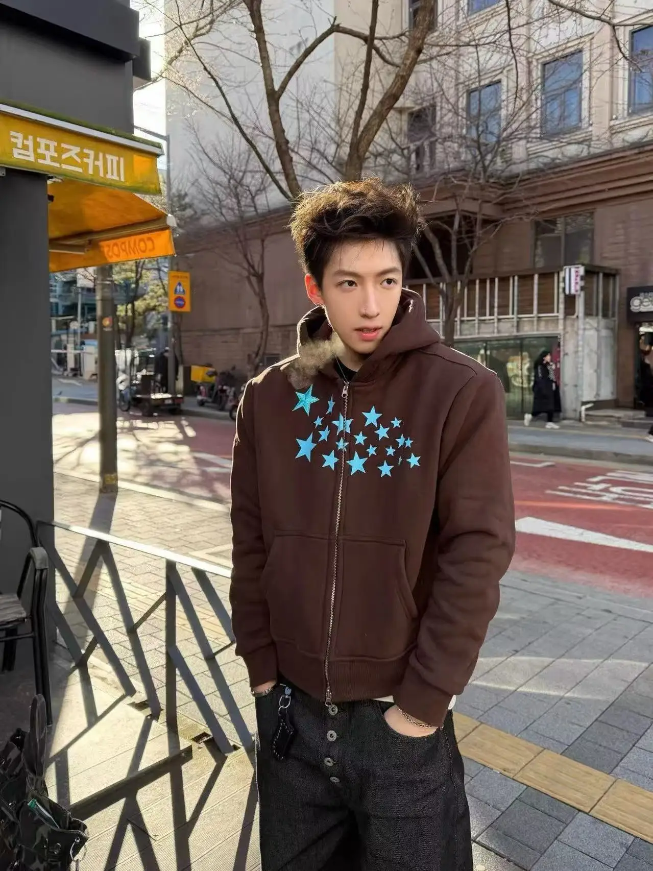 American Bae Star Print Hooded Zipper Sweatirt ex Autumn Winter Casual Heavyweight Open Cardigan Jaet
American Bae Star Print Hooded Zipper Sweatirt ex Autumn Winter Casual Heavyweight Open Cardigan Jaet