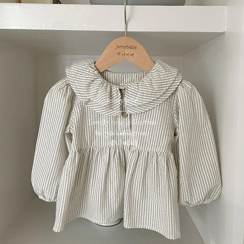 Korean Style Baby Girls Long Sleeved Cotton Striped Shirt Kids T-shirt Children Clothing Baby Girls Tops Sisters Clothes
Korean Style Baby Girls Long Sleeved Cotton Striped Shirt Kids T-shirt Children Clothing Baby Girls Tops Sisters Clothes