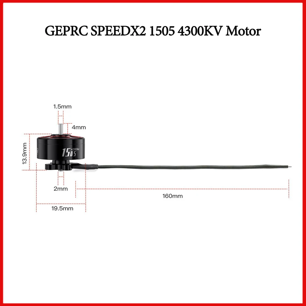 GEPRC SPEEDX2 1505 4300KV Motor for 2.5-inch~3.5-inch Light-weight FPV Drone Brushless Motor Accessories
GEPRC SPEEDX2 1505 4300KV Motor for 2.5-inch~3.5-inch Light-weight FPV Drone Brushless Motor Accessories