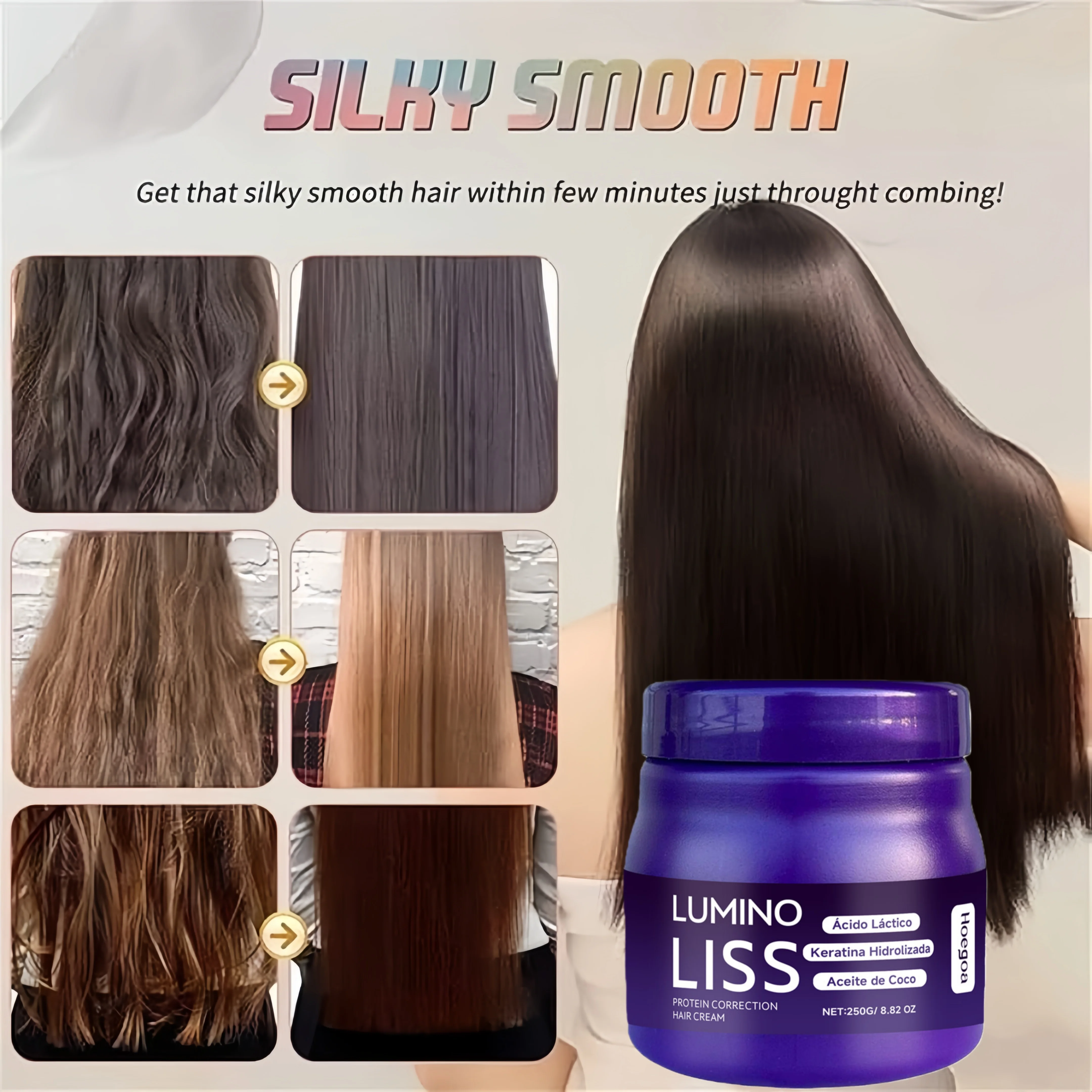 Крем для выпрямления волос с протеинами: восстановление, разглаживание, устранение пушистости и кудрей, естественное улучшение состояния волос без повреждений, питание и смягчение, создание шелковистой текстуры.
Крем для выпрямления волос с протеинами: восстановление, разглаживание, устранение пушистости и кудрей, естественное улучшение состояния волос без повреждений, питание и смягчение, создание шелковистой текстуры.